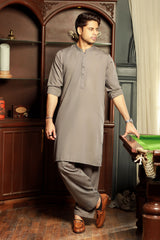 Vintage-Grey Kameez Shalwar