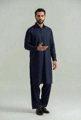Muskan- Navy Kameez Shalwar Shirt Collar