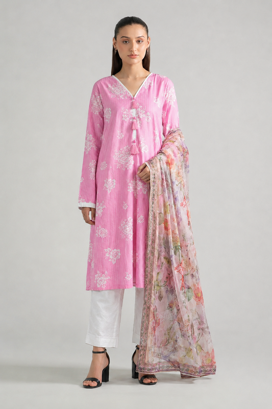 Basic Printed Lawn 3-Pieces Stitched