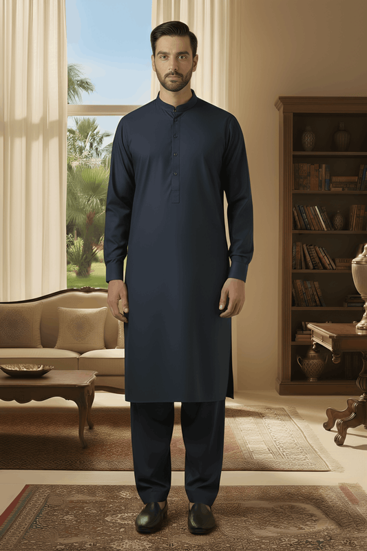 Sunflower- Navy Kameez Shalwar