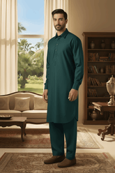 Sunflower-Teal Kameez Shalwar