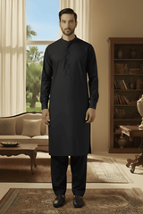 Sunflower- Black Kameez Shalwar