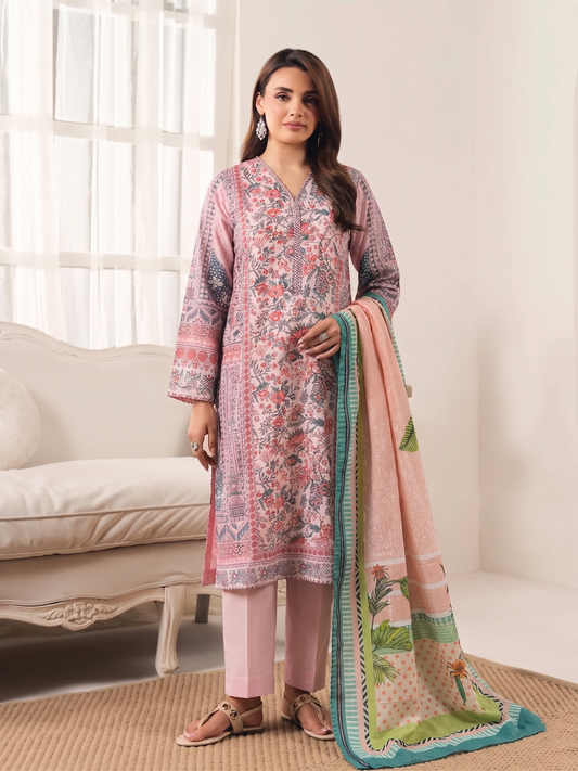 Basic Printed Lawn 3-Pieces Stitched