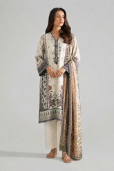Basic Printed Lawn 3-Pieces Stitched