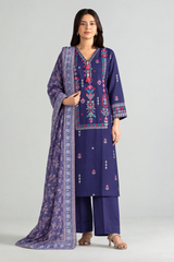 Embroidered Khaddar 3PC Stitched Suit