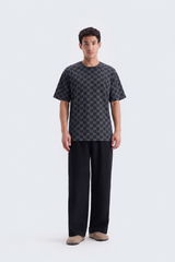 Premium Monogram Printed T-Shirt Black