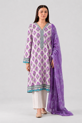 Basic Printed Lawn 3-Pieces Stitched
