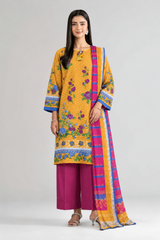 Floral Printed Khaddar 3PC Stitched Suit