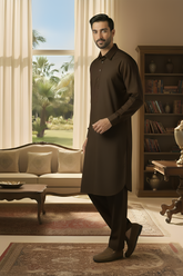 Sunflower-Chocalate Kameez Shalwar