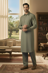 Sunflower-Dark Grey Kameez Shalwar