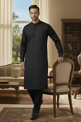 Sunflower- Black Kameez Shalwar