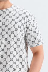 Premium Monogram Printed T-Shirt White