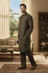 Sunflower-Brown Kameez Shalwar