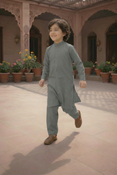 Crystal Star - Boy Ash Grey Kameez Shalwar
