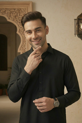 Muskan Plus- Black Kameez Shalwar