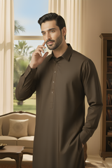 Sunflower-Brown Kameez Shalwar
