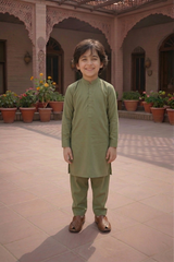 Crystal Star - Boy Green Kameez Shalwar