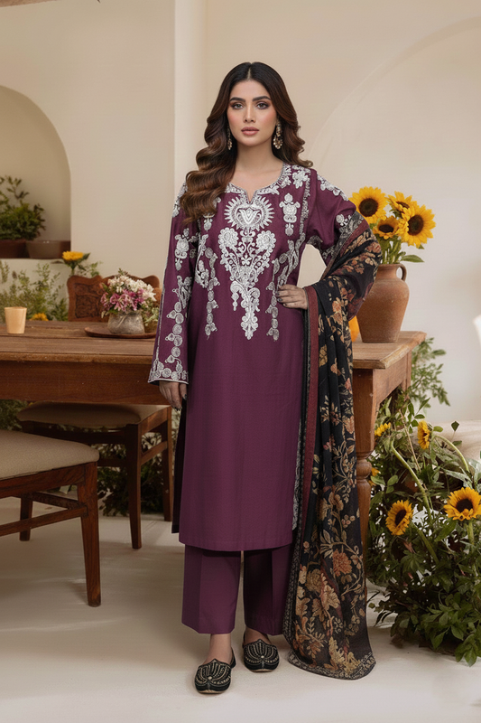 Embroidery 3 Pieces Khaddar