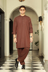 Vintage-Dark Mahroon Kameez Shalwar