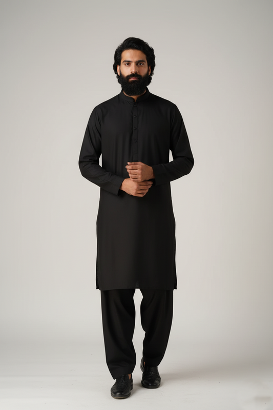 Men’s Classic Black Shalwar Kameez
