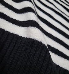 Striped Acrylic Cardigan-Black & White