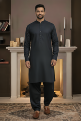 Vintage- Navy Black Kameez Shalwar