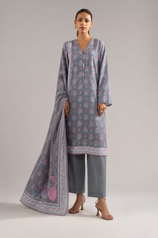 Basic Printed Lawn 3-Pieces Stitched
