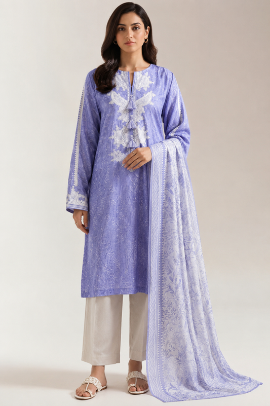 Embroidery Cotton 3-Pieces Stitched