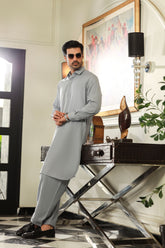 Dream Style- Ash Grey Kameez Shalwar