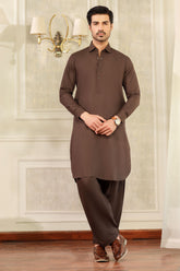 Dream Style- Dark Brown Kameez Shalwar