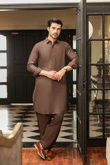 Dream Style- Dark Brown Kameez Shalwar