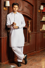 Gold Medal Style- White Kameez Shalwar