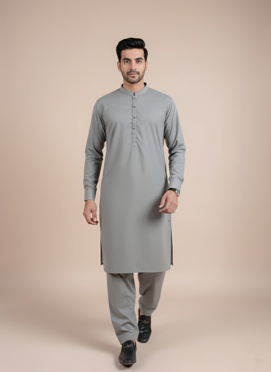 Men’s Classic Grey Shalwar Kameez