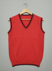 Sleeveless Cotton Sweater – Red