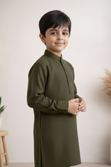 Gentle Men- Boy Grayish Brown Kameez Shalwar