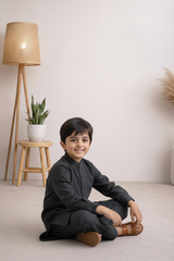 Gentle Men- Boy Dark Grey Kameez Shalwar