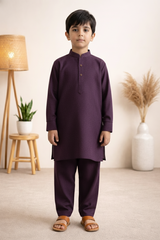 Gentle Men- Boy Purple Kameez Shalwar