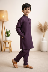 Gentle Men- Boy Purple Kameez Shalwar