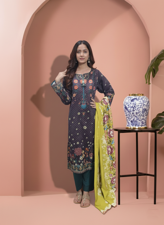 Printed 3 Pieces Khaddar