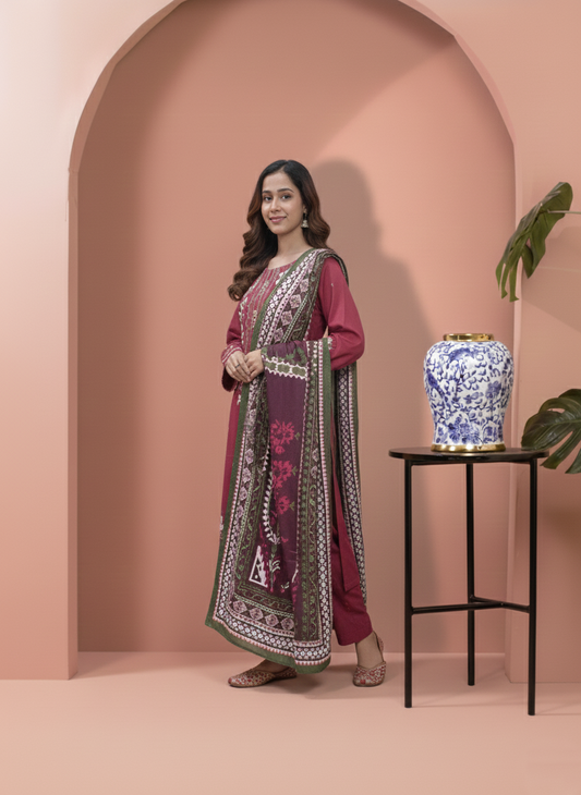 Embroidery 3 Pieces Khaddar