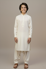 Boys Classic Off White Shalwar Kameez