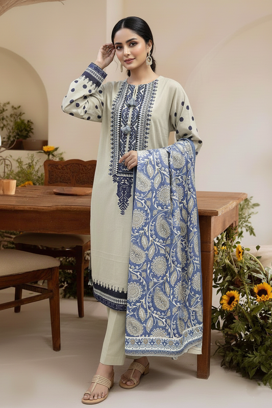 Embroidery 3 Pieces Khaddar