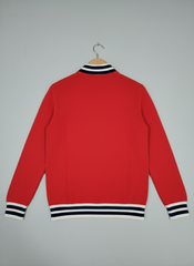 Kids Zip-Up Knit Sweater Jacket – Red