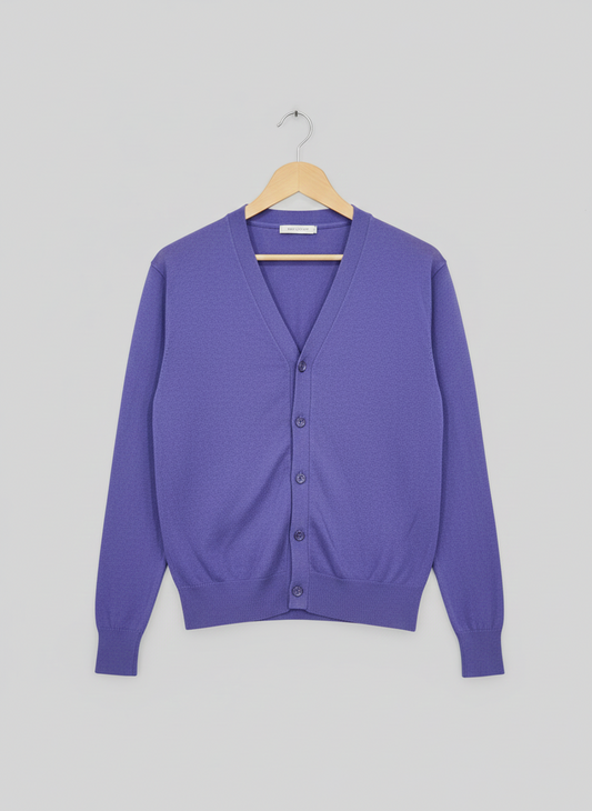 Classic Cotton Cardigan – Purple