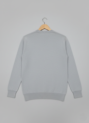 Kids Classic Crew Neck Knit Sweater – Light Grey