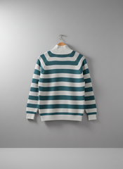 Striped Raglan Sweater – Green