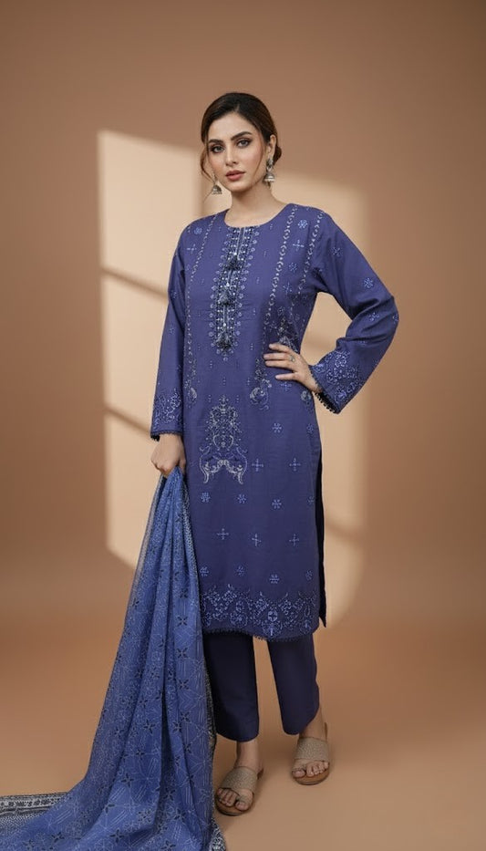 Embroidered 3 Pieces Cotton