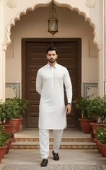 Dream Style- White Kameez Shalwar