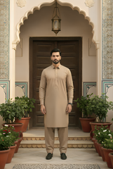 Dream Style- Brown Kameez Shalwar
