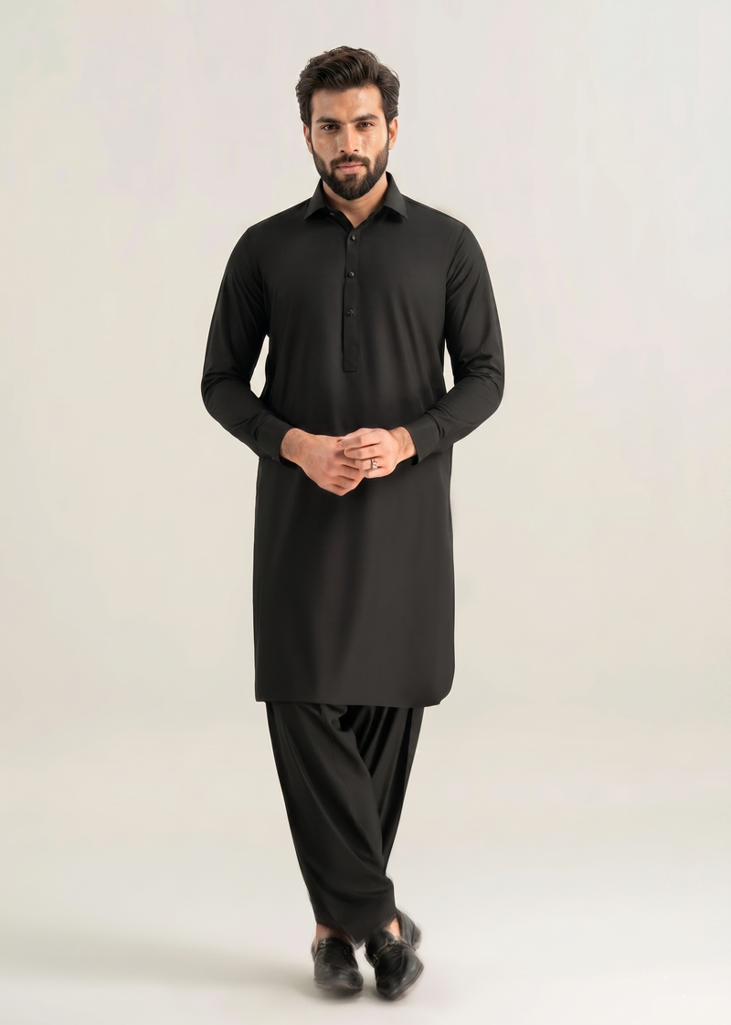 Muskan- Black Kameez Shalwar Shirt Collar